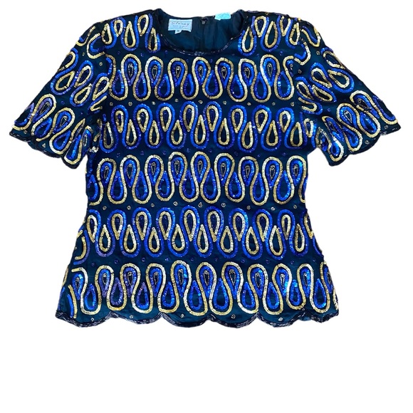 Stenay Tops - 247 Stenay sequins & beaded top M
